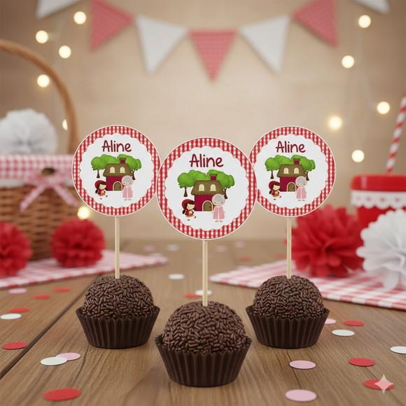 Topper para Docinho Personalizado Chapeuzinho Vermelho