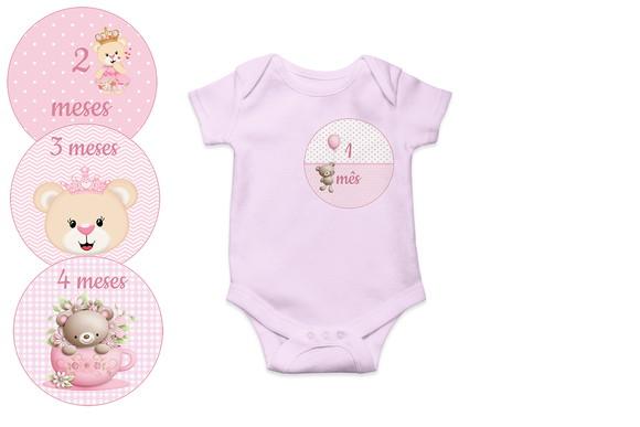 Kit Adesivo Mesversário Personalizado Ursinha
