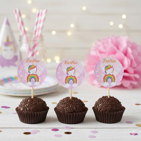 Topper para Docinho Personalizado Unicórnio