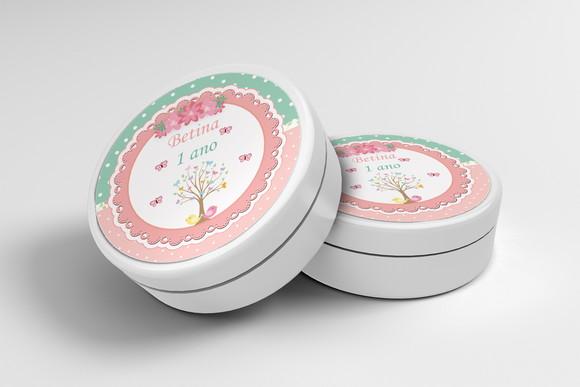 Adesivo Personalizado Latinha Jardim das Borboletas