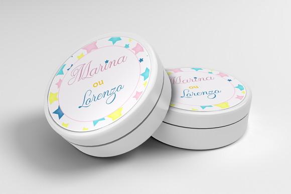 Adesivo Personalizado Latinha Chá Revelação Estrelas