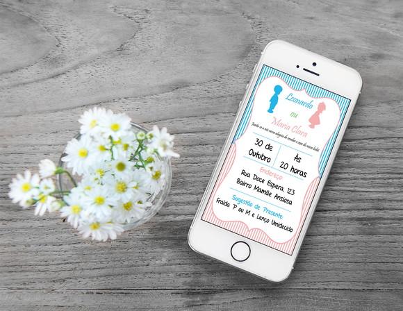 Convite Digital Personalizado Chá de Revelação