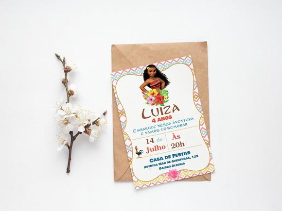Convite Digital Personalizado Moana
