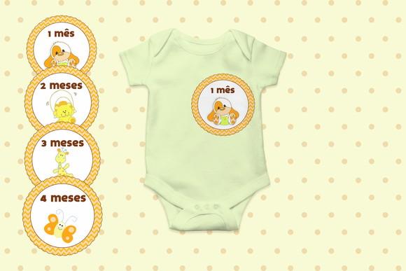 Adesivo Mesversário Personalizado Animais Cute: Kit Completo