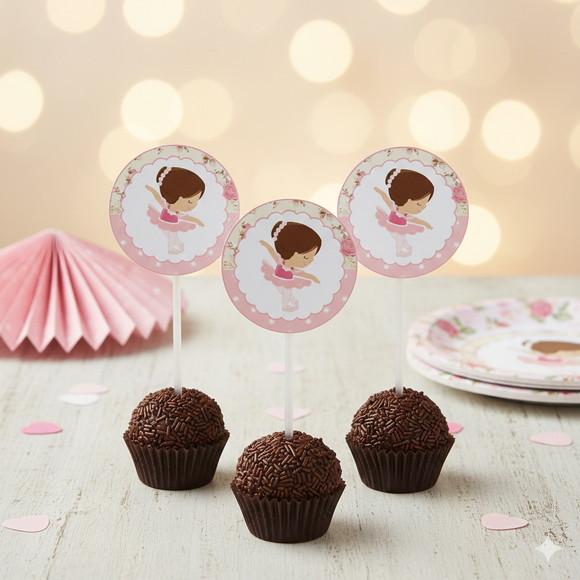 Topper para Docinho Personalizado Bailarina