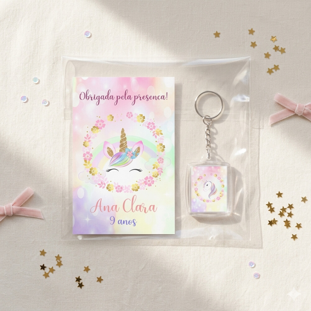 Chaveiro Personalizado Unicórnio Lembrancinha Aniversário