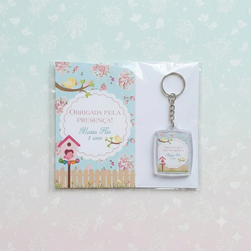 Chaveiro Personalizado Jardim Encantado Lembrancinha