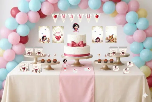 Kit Festa Personalizada Completa Branca de Neve Baby - Tam G