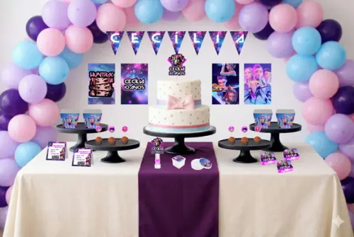 Kit Festa Completa Personalizada Guerreiras do K-pop - Tam G