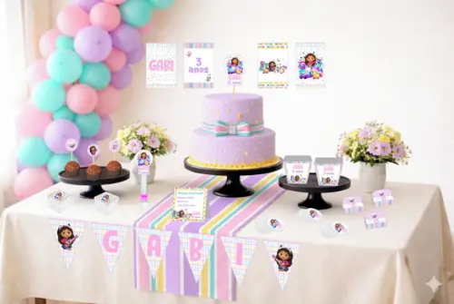 Kit Festa Completa Personalizada Casa Mágica da Gabby -tam G