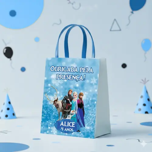 Sacolinha Personalizada Frozen - Lembrancinha Festa - Tam P