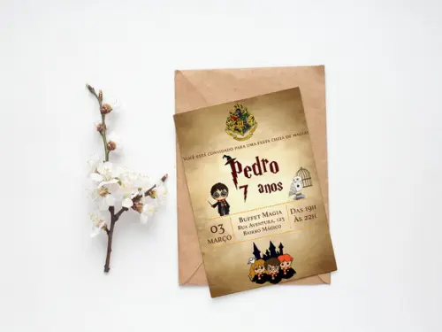 Convite Digital Personalizado Harry Potter Cute