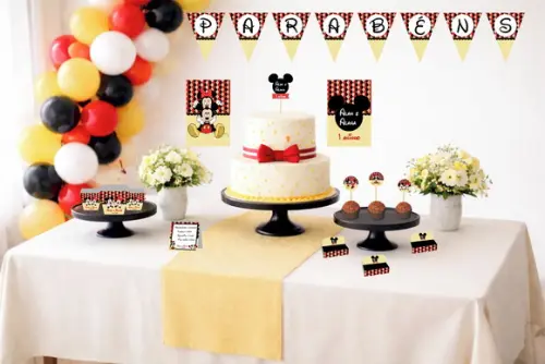 Kit Festa Personalizada Só Um Bolinho Mickey e Minnie -tam m