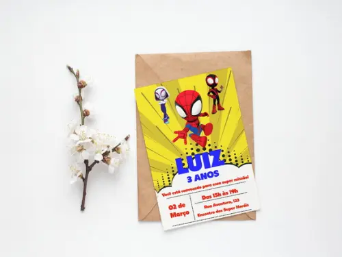 Convite Digital Personalizado Spidey