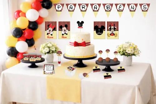 Kit Festa Completa Personalizada Mickey e Minnie - Tam G