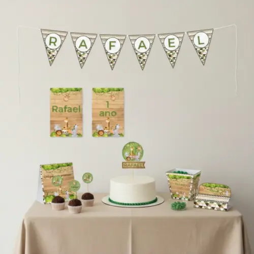 Kit Festa Personalizada Só Um Bolinho Safari Cute - Tam m