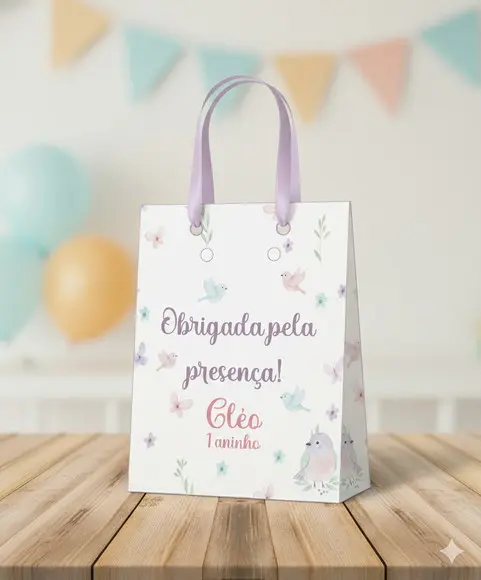 Sacolinha Personalizada Jardim Encantado Lembrancinha Tam P