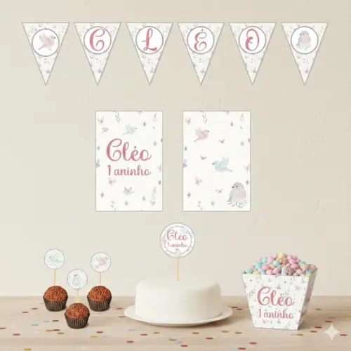 Kit Jardim Personalizado Festa em Casa - Tamanho P