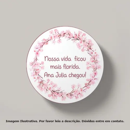 Tag Personalizada Maternidade Floral Rosa