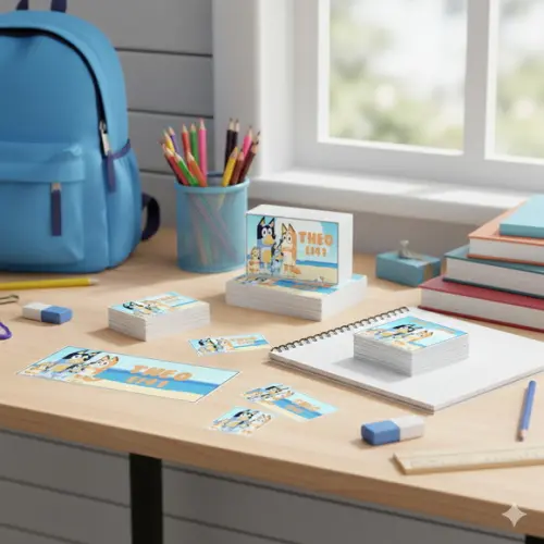 70 Etiquetas Escolares Personalizadas Bluey