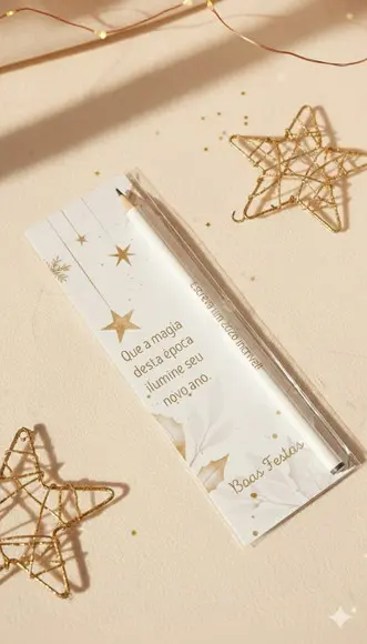 Lápis Personalizado com Card Boas Festas