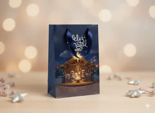 Sacolinha Personalizada Natal Cristão - Lembrancinha - Tam P