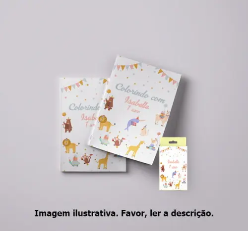 Revista Colorir Personalizada Festa dos Animais com Giz
