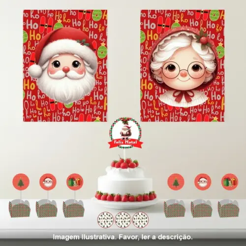 Kit Festa Personalizada Natal - 33 Itens