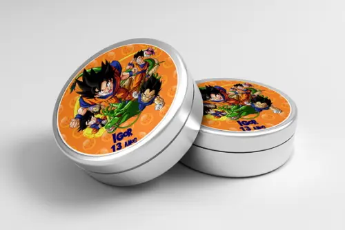 Adesivo Personalizado Latinha Aniversário Dragon Ball