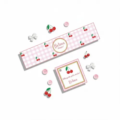 Rótulo Água Personalizado Cerejinha com Tag
