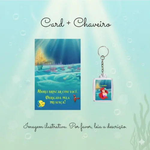 Chaveiro Personalizado Pequena Sereia Lembrancinha Infantil