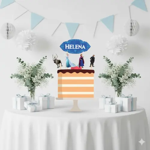 Topo de Bolo Personalizado Frozen