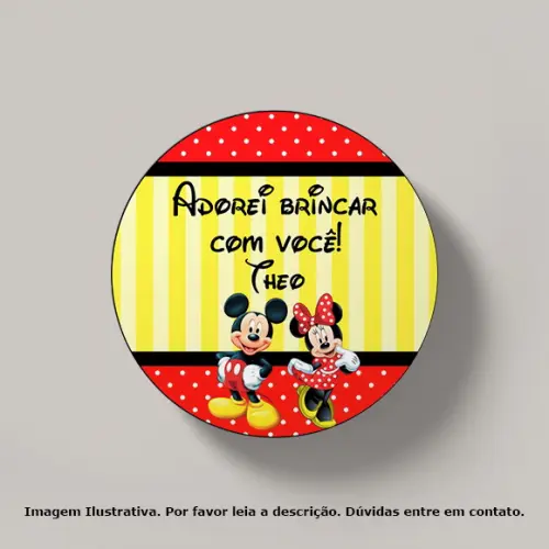 Tag Agradecimento Mickey e Minnie Personalizada