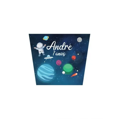 Adesivo Personalizado Balde Pipoca Astronauta