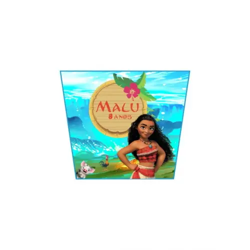 Adesivo Personalizado Balde Pipoca Moana