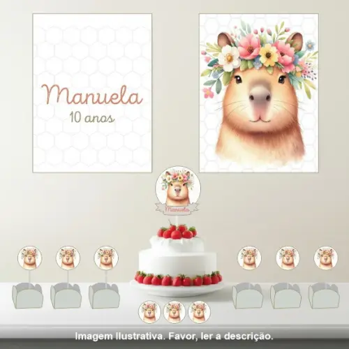 Kit Festa Personalizada Capivara - 33 Itens