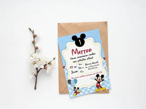 Convite Digital Personalizado Mickey Azul
