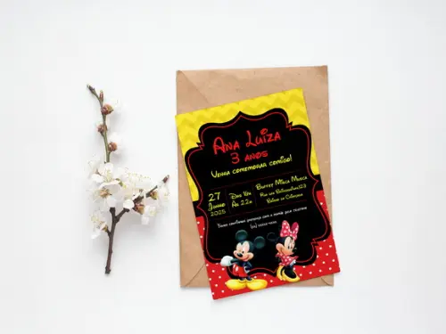 Convite Digital Personalizado Mickey e Minnie
