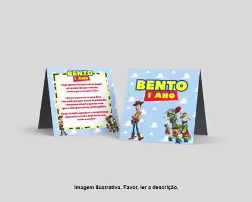 Cartão Agradecimento Mesa Personalizado Toy Story