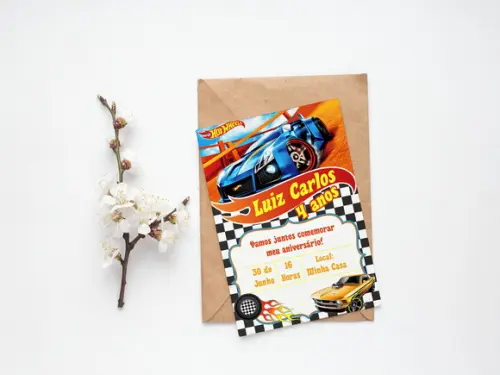 Convite Digital Personalizado Hotwheels