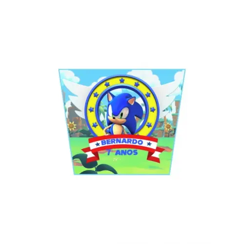 Adesivo Personalizado Balde Pipoca Sonic
