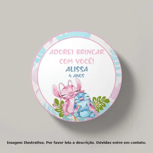 Tag Personalizada Stitch e Angel (30 Un)