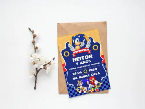 Convite Digital Personalizado Sonic