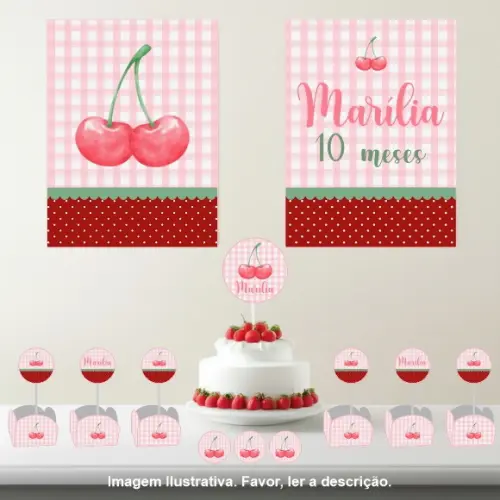 Kit Festa Personalizada Cerejinha - 33 Itens