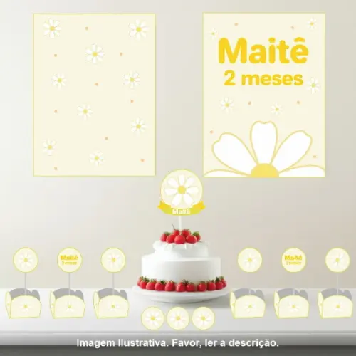 Kit Festa Personalizada Margaridas - 33 Itens