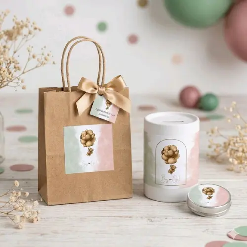 Kit Lembrancinha Personalizada Chá Revelação Aquarela
