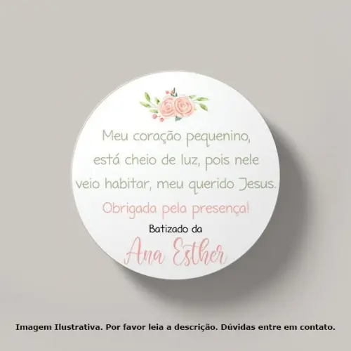 Tag Personalizada Batizado Minimalista