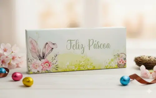 Caixa Personalizada Barra Chocolate Páscoa (5 Un)