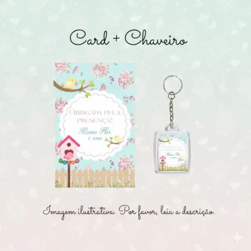 Chaveiro Personalizado Jardim Encantado Lembrancinha