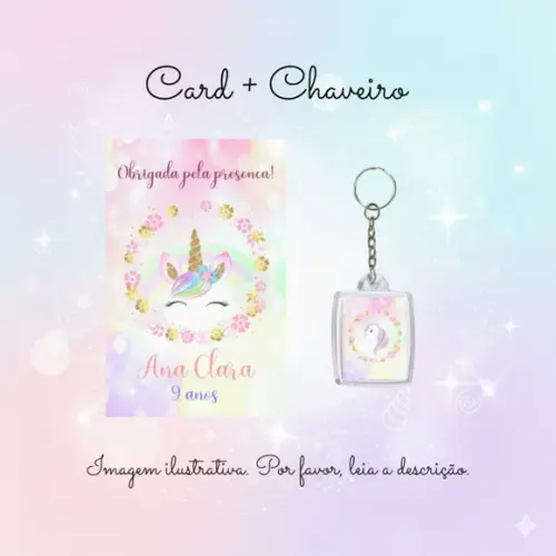Chaveiro Personalizado Unicórnio Lembrancinha Aniversário